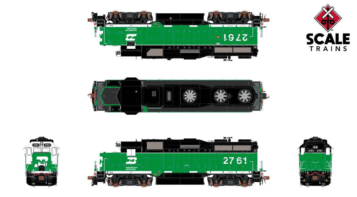ScaleTrains Rivet Counter HO SXT40936 DCC Ready EMD GP39E Burlington Northern/White Face/Strobe Lights BN #2768