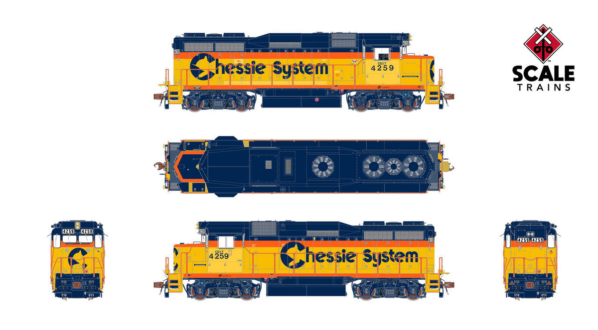 ScaleTrains Rivet Counter HO SXT40964 DCC Ready EMD GP30M CSXT 'ex-Chessie System Patch/Distressed Lettering' CSXT #4259