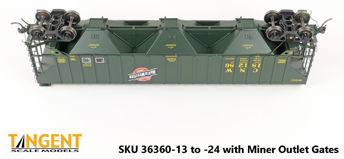 Tangent Scale Models HO 36360-03 PS4750 Covered Hopper Chicago and North Western Delivery Green 3-1981 CNW #181075
