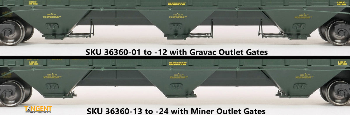 Tangent Scale Models HO 36360-08 PS4750 Covered Hopper Chicago and North Western Delivery Green 3-1981 CNW #181110