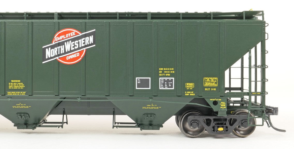 Tangent Scale Models HO 36360-08 PS4750 Covered Hopper Chicago and North Western Delivery Green 3-1981 CNW #181110