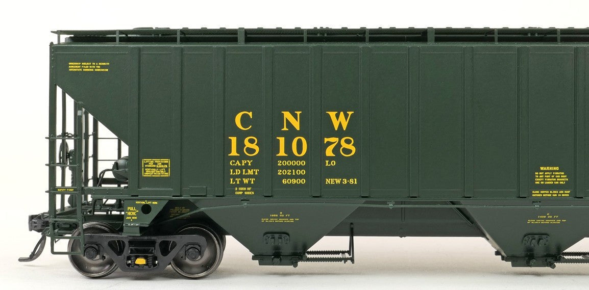 Tangent Scale Models HO 36360-11 PS4750 Covered Hopper Chicago and North Western Delivery Green 3-1981 CNW #181225