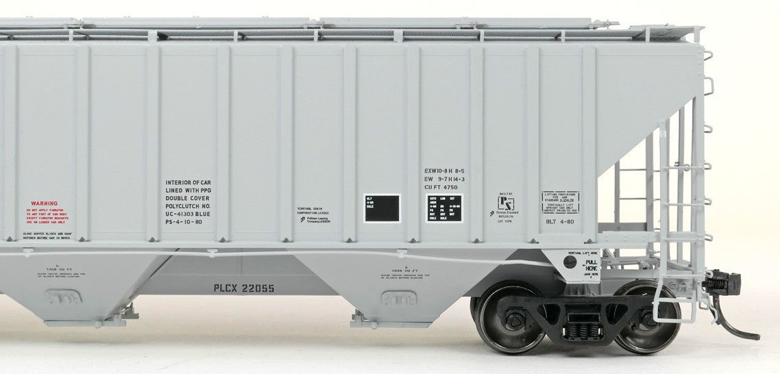 Tangent Scale Models HO 36365-05 PS4750 Covered Hopper Pullman Leasing Co Gray Lease 4-1980 PLCX #22053