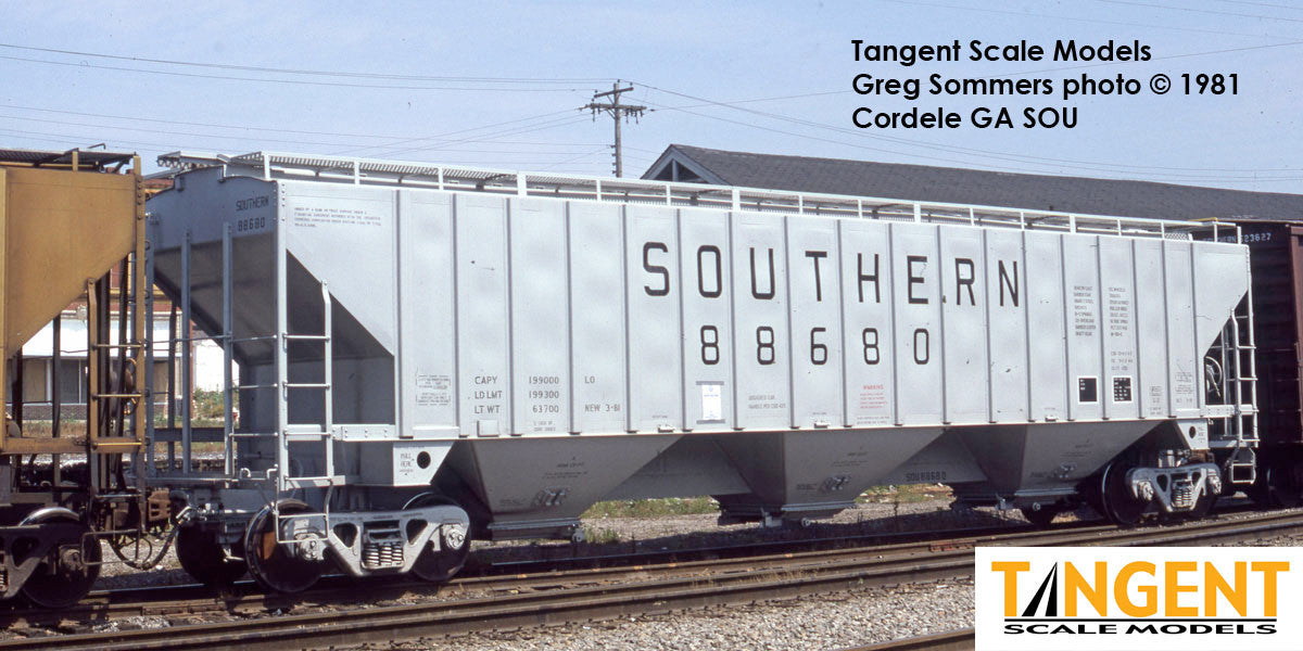 Tangent Scale Models HO 36369-03 PS4750 Covered Hopper Southern Delivery Gray 1981 SOU #88621