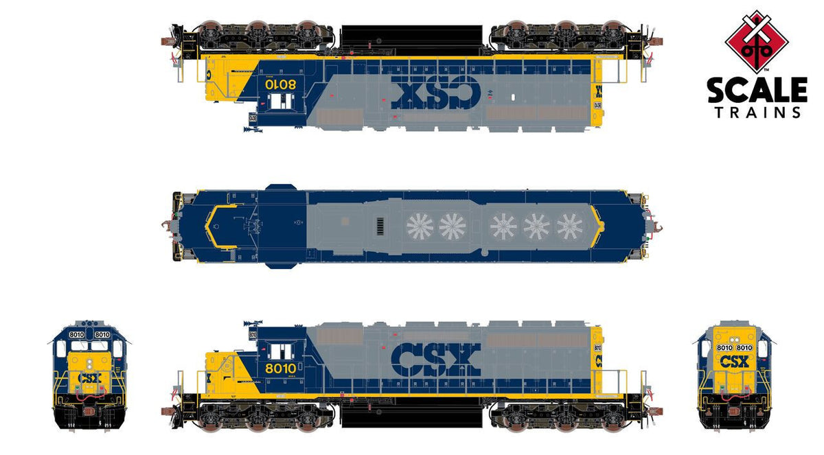 ScaleTrains Rivet Counter HO SXT40769 DCC/ESU Loksound 5 Equipped EMD SD40-2 Locomotive CSX YN2 CSX #8194