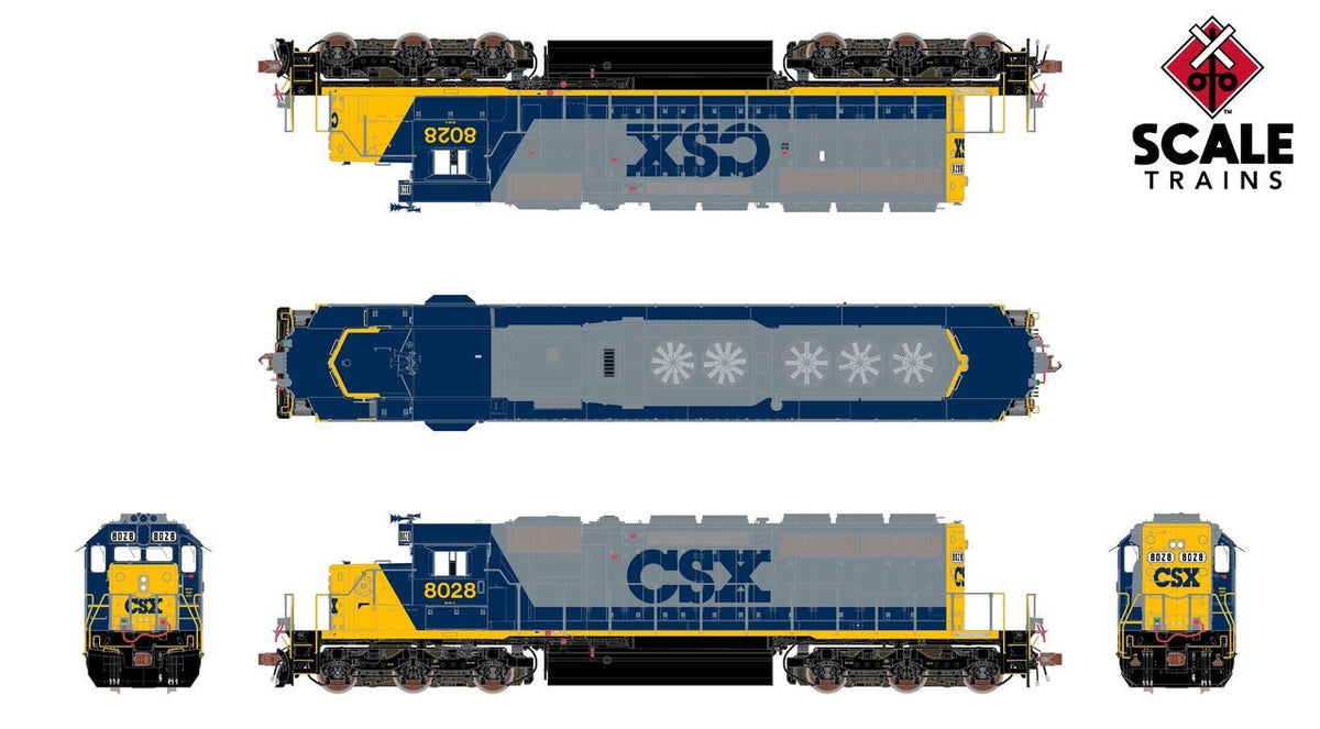 ScaleTrains Rivet Counter HO SXT40769 DCC/ESU Loksound 5 Equipped EMD SD40-2 Locomotive CSX YN2 CSX #8194