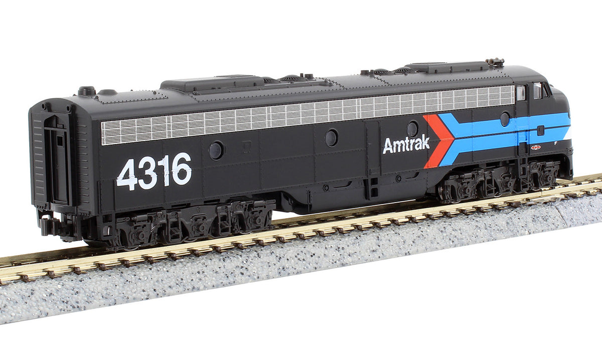 Kato N 176-1971-LS-DMW with DCC/ESU LokSound V5 EMD E8A Locomotive w/Single Headlight & Passenger Pilot Amtrak 'Day One Scheme' AMTK #4316