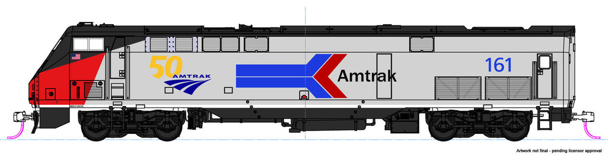 Kato N 176-6036-LS-DMW GE P42 Genesis with DCC/ESU LokSound V5 Amtrak 'Phase I' w/ 50th Anniversary Logo AMTK #161