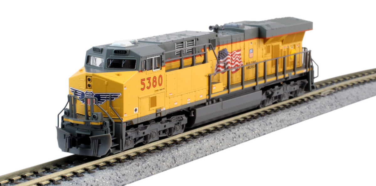 Kato N 176-8943-LS-DMW with DCC/ESU LokSound V5 GE ES44AC Union Pacific 'Building America - Flag' UP #5488