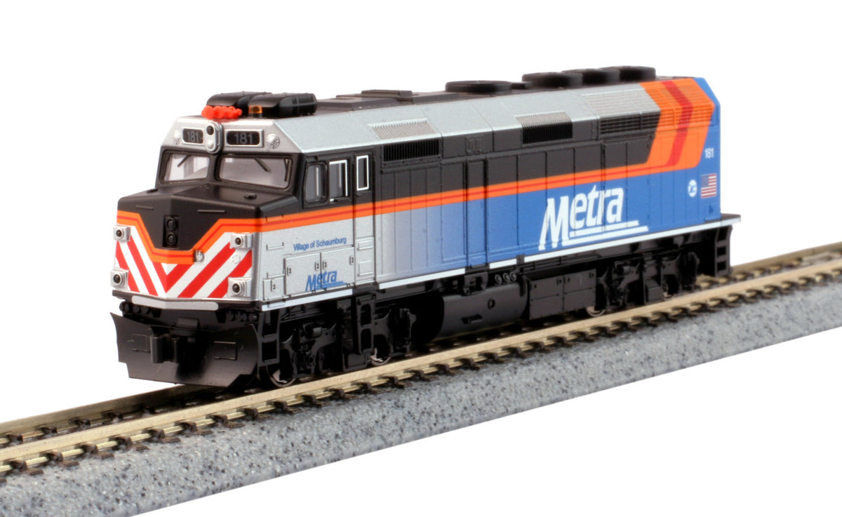 Kato N 176-9106-LS-DMW with DCC/ESU LokSound V5 EMD F40PH Locomotive Chicago Metra 'New Paint Scheme' #181 'Village of Schaumburg'