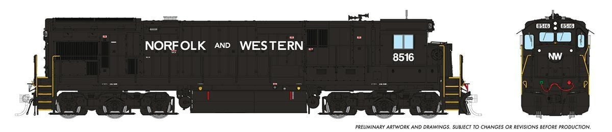 Rapido Trains Inc HO 42121 DCC Ready GE C36-7 Locomotive Norfolk & Western 'Claytor Scheme' NW #8530