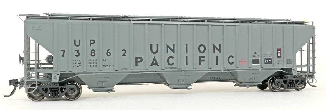 Tangent Scale Models HO 36373-09 PS4750 Covered Hopper Union Pacific 'Delivery Gray CH-100-28 3-1974' UP #74026