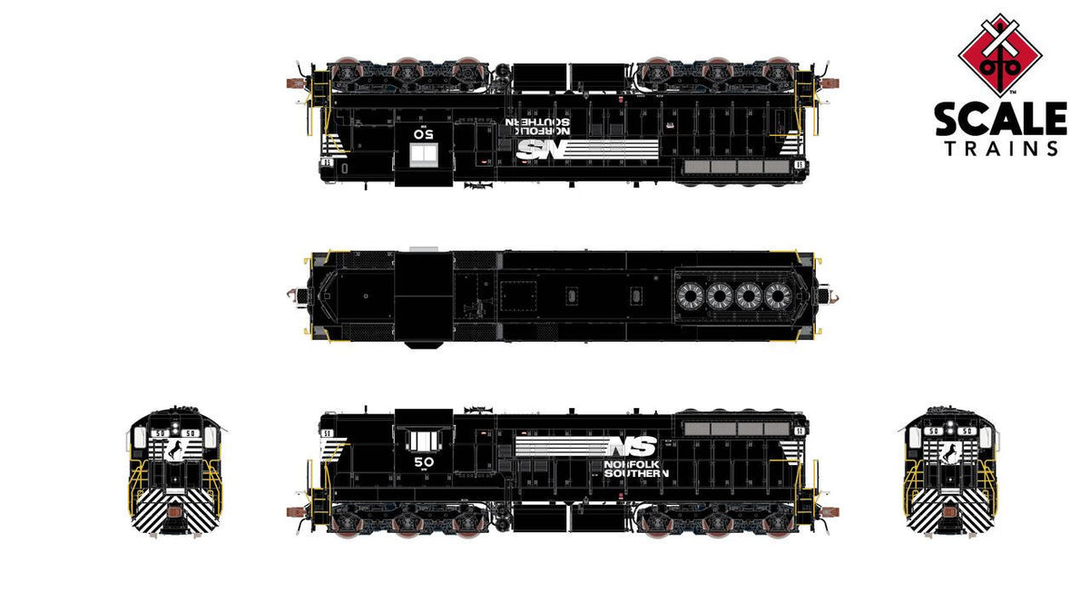 ScaleTrains Rivet Counter HO SXT41181 DCC Ready EMD SD9M Locomotive Norfolk Southern 'Thoroughbred' NS #51