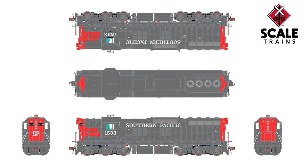 ScaleTrains Rivet Counter HO SXT41201 DCC Ready EMD SD7R Locomotive Southern Pacific 'Bloody Nose' SP #1540