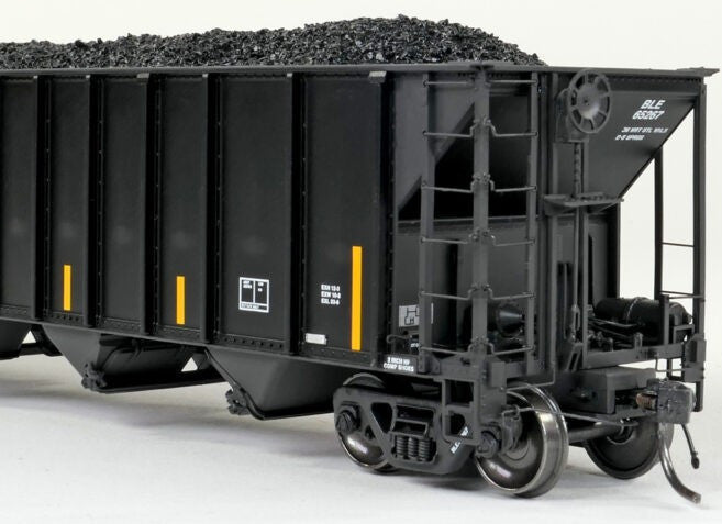 Tangent Scale Models HO 32063-13 Pullman-Standard 3400CuFt Quad Coal Hopper Bessemer and Lake Erie 'Conspicuity Repaint 2005+' BLE #65267