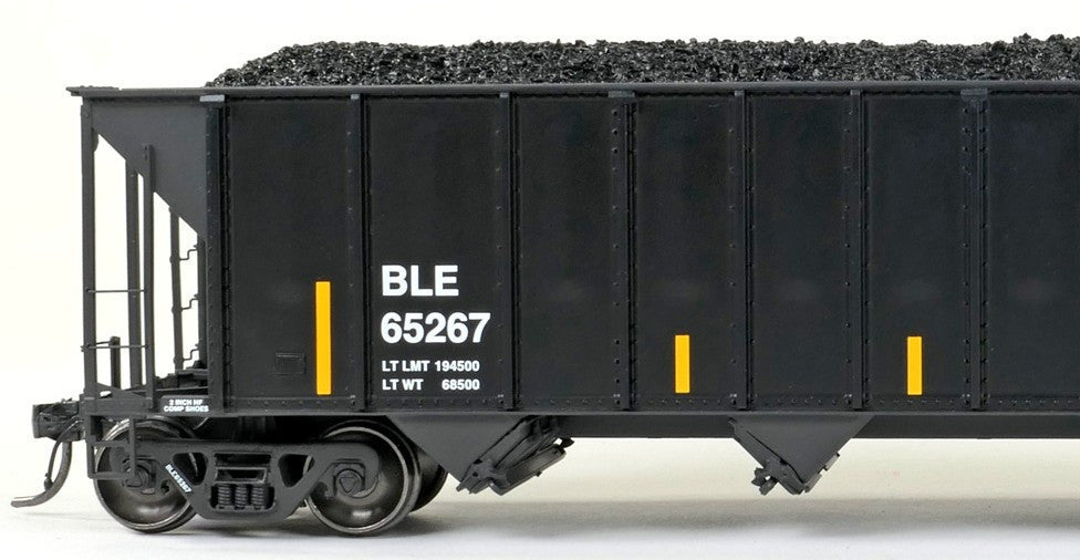 Tangent Scale Models HO 32063-16 Pullman-Standard 3400CuFt Quad Coal Hopper Bessemer and Lake Erie 'Conspicuity Repaint 2005+' BLE #65294