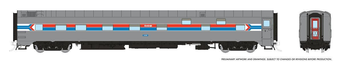 Rapido Trains Inc HO 101162 Super Continental Passenger Cars Duplex Sleeper Amtrak Phase 1 Scheme AMTK #2402