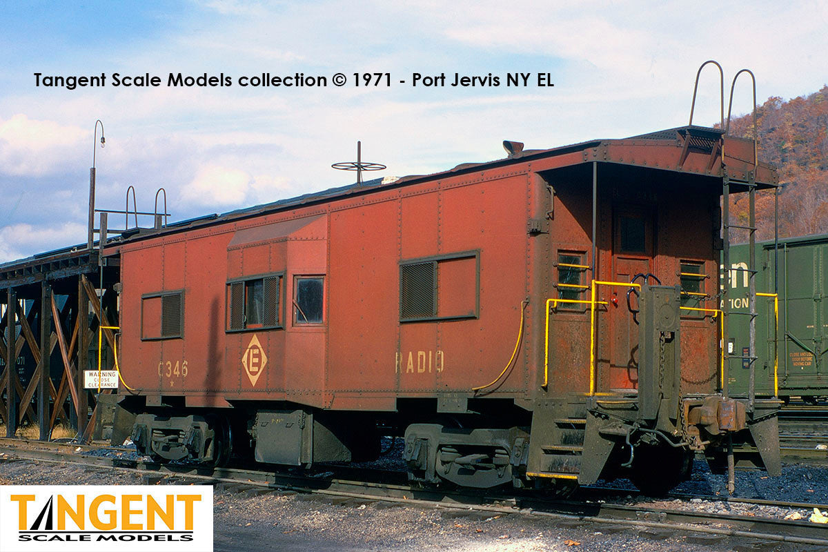 Tangent Scale Models HO 60711-05 Erie ICC Bay Window Caboose Erie Lackawanna 'Simplified Repaint 1966' EL #C344