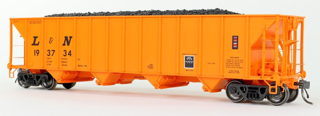 Tangent Scale Models HO 32014-04 Bethlehem Steel 3350CuFt Quad Coal Hopper Louisville & Nashville 'Delivery Orange' 1974 L&N #193502