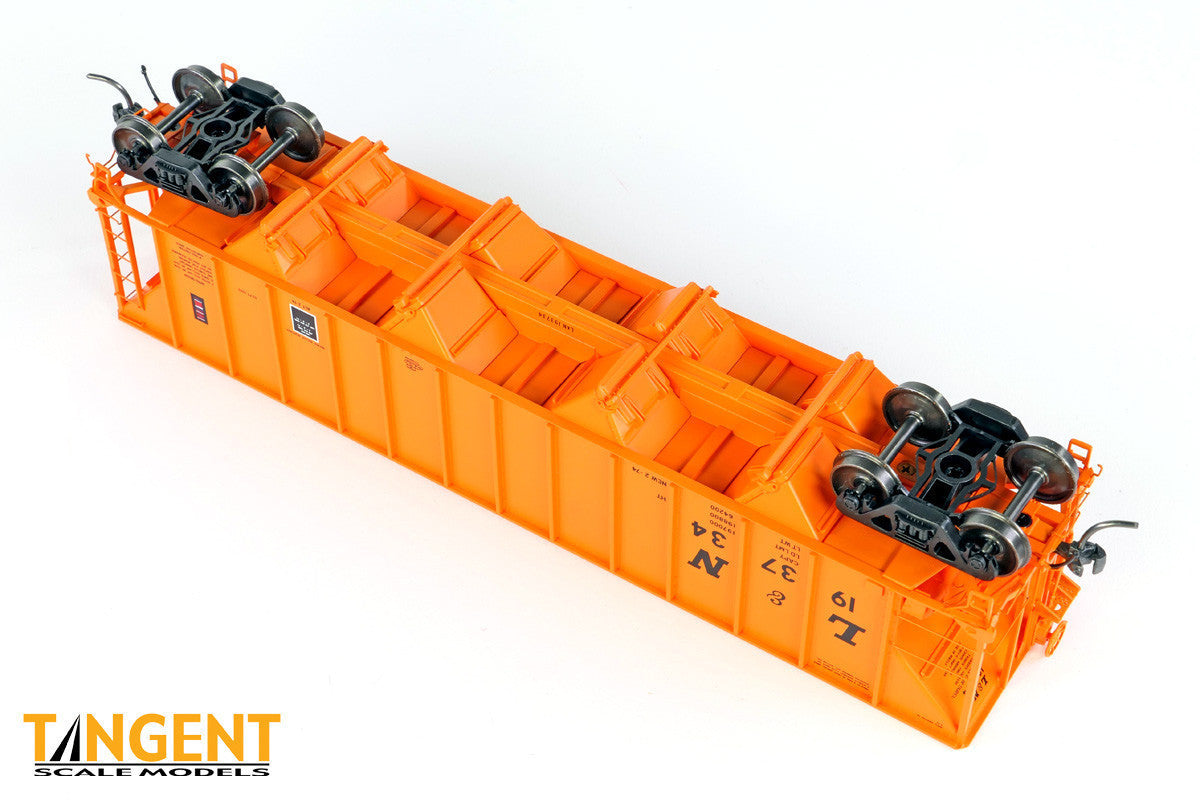 Tangent Scale Models HO 32014-05 Bethlehem Steel 3350CuFt Quad Coal Hopper Louisville & Nashville 'Delivery Orange' 1974 L&N #193519