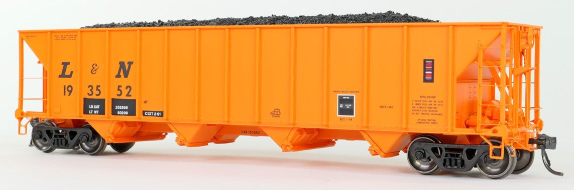 Tangent Scale Models HO 32015-03 Bethlehem Steel 3350CuFt Quad Coal Hopper CSXT Era 'Ex-L&N Orange' 1991+ L&N #193526