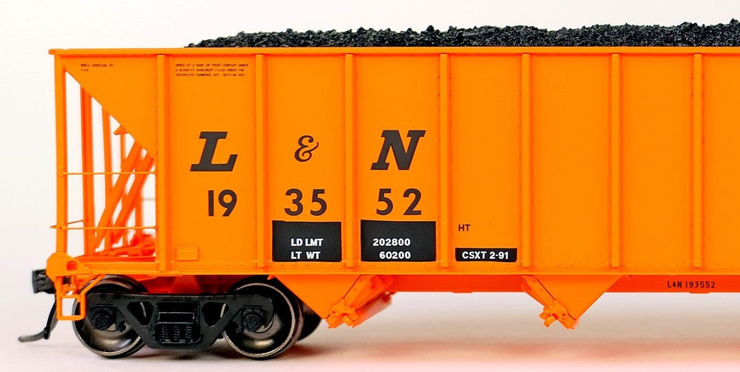 Tangent Scale Models HO 32015-05 Bethlehem Steel 3350CuFt Quad Coal Hopper CSXT Era 'Ex-L&N Orange' 1991+ L&N #193552