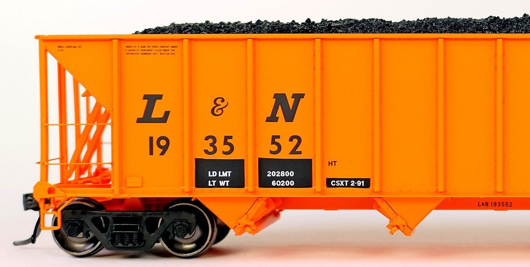 Tangent Scale Models HO 32015-08 Bethlehem Steel 3350CuFt Quad Coal Hopper CSXT Era 'Ex-L&N Orange' 1991+ L&N #193639