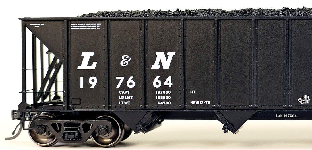 Tangent Scale Models HO 32016-23 Bethlehem Steel 3350CuFt Quad Coal Hopper Louisville & Nashville 'Delivery White Slant 1976' LN #197658