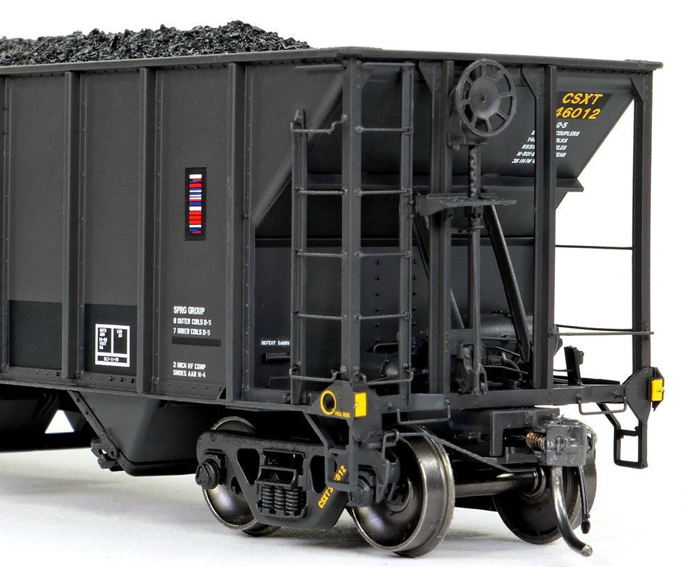 Tangent Scale Models HO 32017-06 Bethlehem Steel 3350CuFt Quad Coal Hopper CSXT Era 'Restencil Ex-LN White Slant 1990+' CSXT #346090