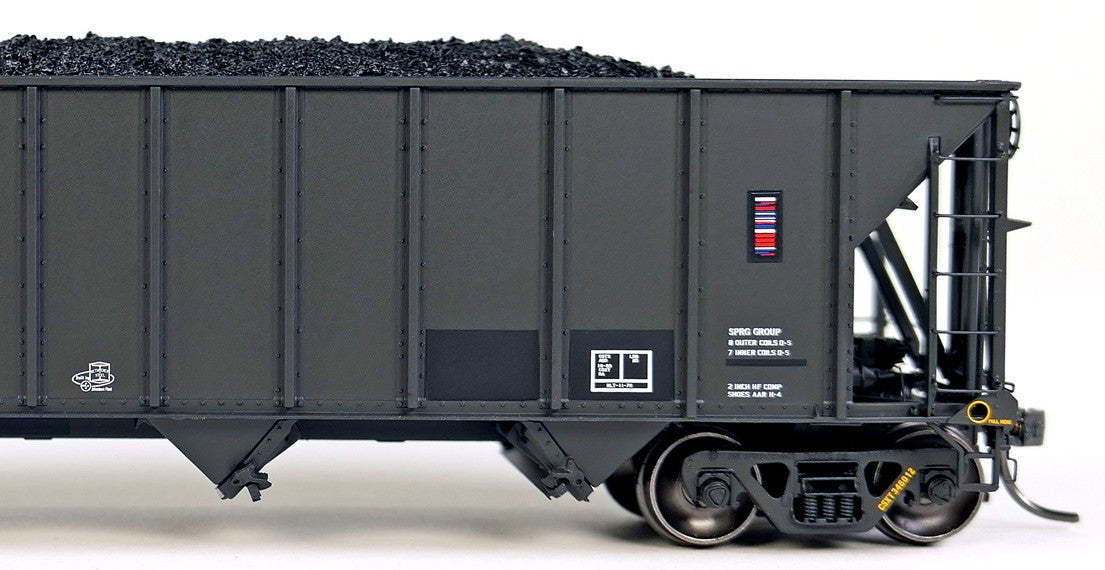 Tangent Scale Models HO 32017-07 Bethlehem Steel 3350CuFt Quad Coal Hopper CSXT Era 'Restencil Ex-LN White Slant 1990+' CSXT #346146