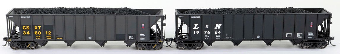 Tangent Scale Models HO 32017-08 Bethlehem Steel 3350CuFt Quad Coal Hopper CSXT Era 'Restencil Ex-LN White Slant 1990+' CSXT #346197