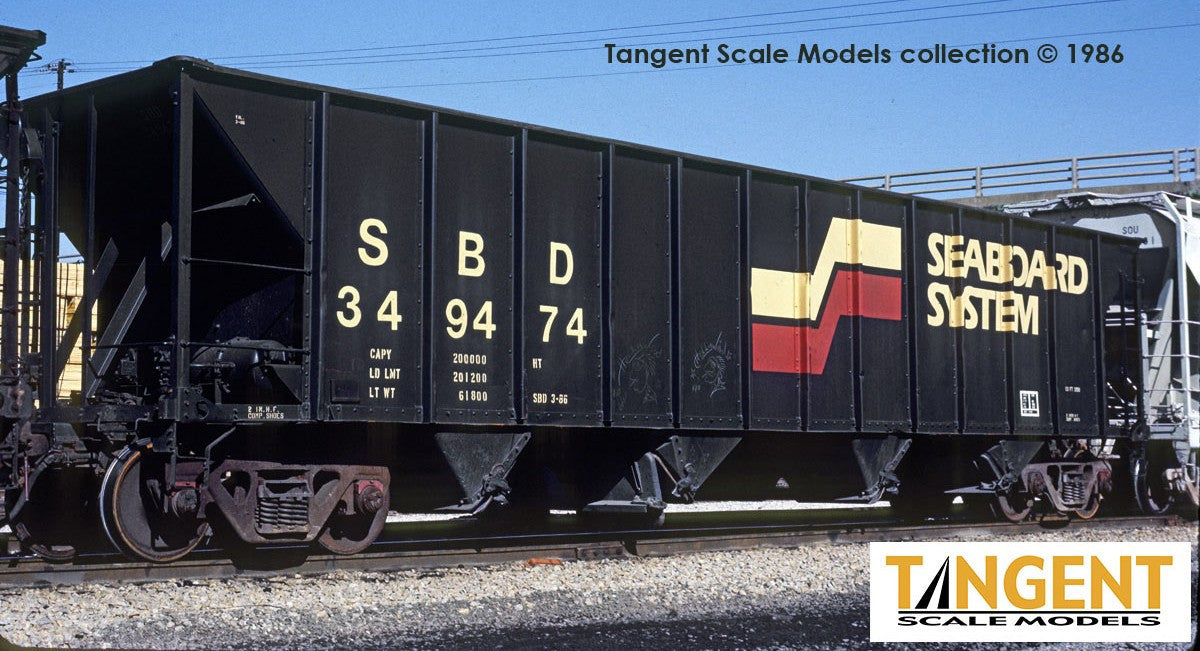 Tangent Scale Models HO 32018-03 Bethlehem Steel 3350CuFt Quad Coal Hopper Seaboard System 'Seaboard Repaint 1986+' SBD #349212