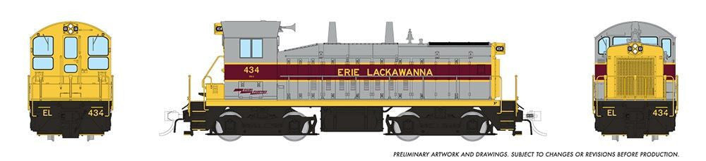 Rapido Trains Inc HO 27580 DCC/ESU LokSound V5 Equipped EMD SW9 Locomotive Erie-Lackawanna 'Gray & Maroon' E-L #437