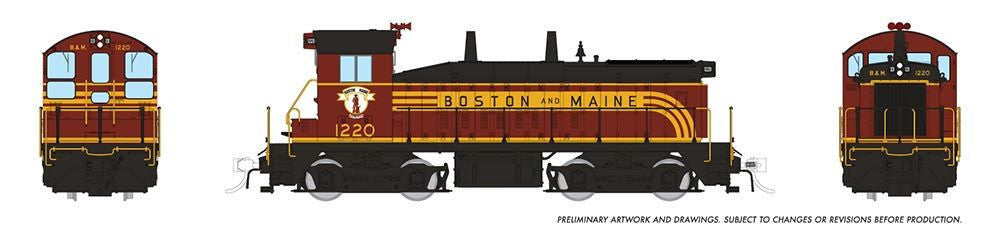 Rapido Trains Inc HO 27569 DCC/ESU LokSound V5 Equipped EMD SW9 Locomotive Boston & Maine 'As Delivered' B&M #1231