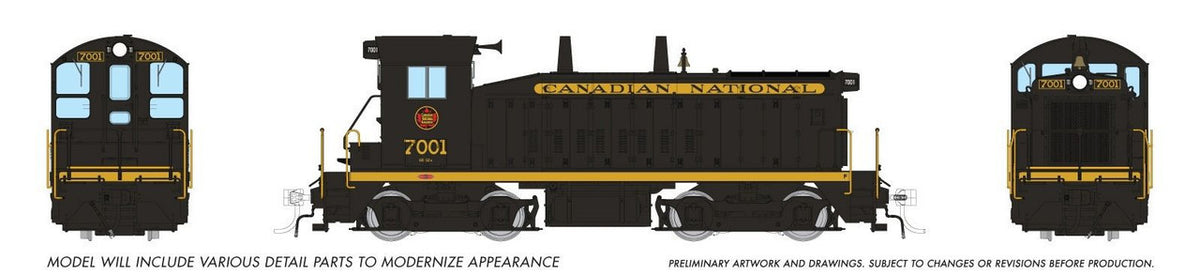 Rapido Trains Inc HO 27614 DCC/ESU LokSound V5 Equipped EMD SW9 Locomotive Canadian National 'post-1954 Black Scheme' CN #7005
