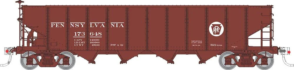 Rapido Trains Inc HO 178003A Pennsylvania RR H21A 4-Bay Hopper PRR-Red 'Circle Keystone' - Single Car #2