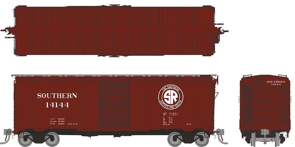 Rapido Trains Inc HO 180003A 1937 AAR 40' Boxcar "Square corner" Southern Single Car