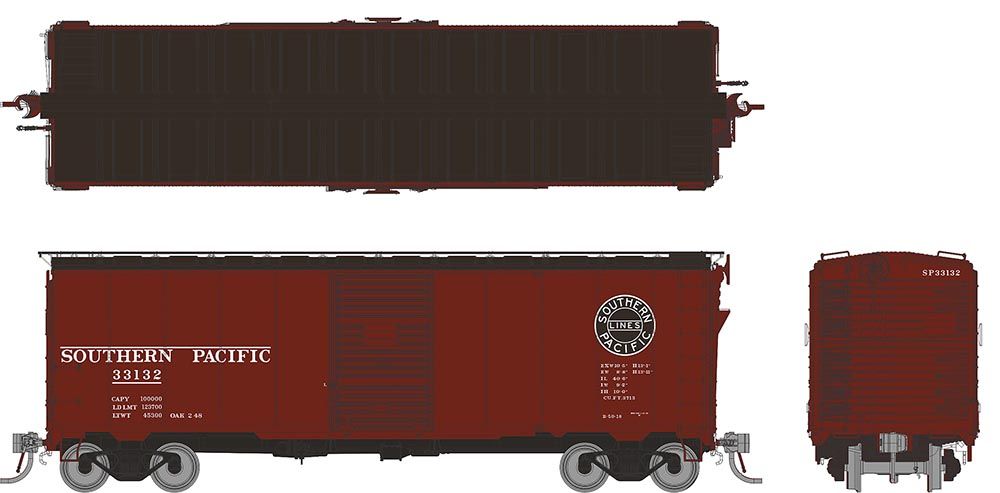 Rapido Trains Inc HO 180004A 1937 AAR 40' Boxcar "Square corner" Southern Pacific Single Car