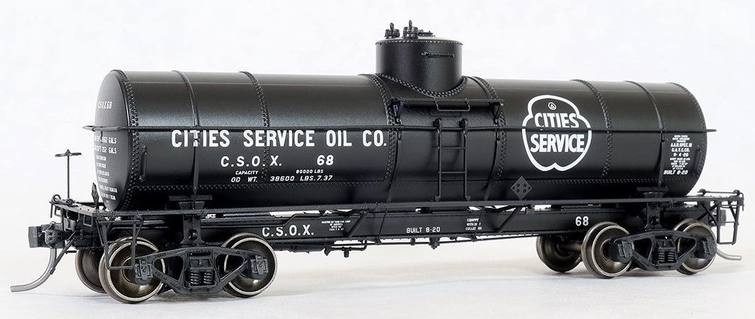 Tangent Scale Models HO 19024-05 General American GATC 8,000 Gallon 1917-Design Radial Course Tank Car 'Cities Service Oil (Penn) 1937+' CSOX #74