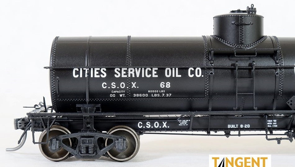 Tangent Scale Models HO 19024-01 General American GATC 8,000 Gallon 1917-Design Radial Course Tank Car 'Cities Service Oil (Penn) 1937+' CSOX #68