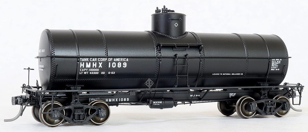 Tangent Scale Models HO 19069-04 General American 1917-design 10,000 Gallon Insulated Tank Car 'Tank Car Corp of America Black Lease 1963+' HMHX #1089