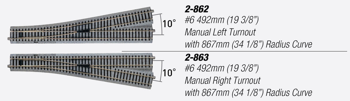 Kato HO Unitrack 2-863 Manual Right #6 Turnout - 1 piece
