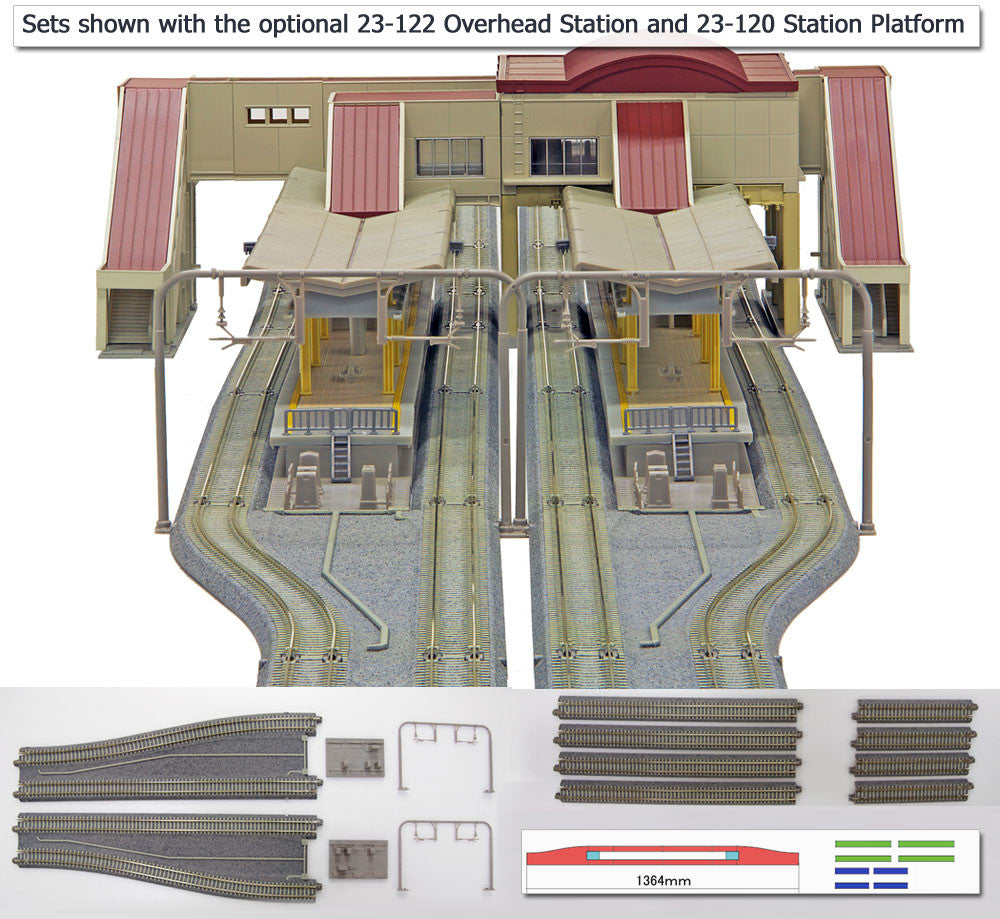 Kato N 20-874 Unitrack V15 Double Track Set for Station