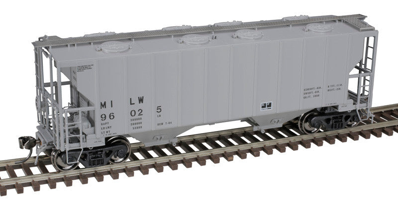 Atlas Master Plus HO 20007122 Portec 3000 2-Bay Covered Hopper Milwaukee Road MILW #96079