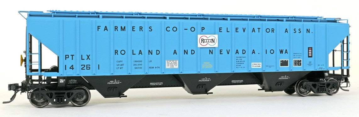 Tangent Scale Models HO 20078-02 PS4750 Covered Hopper Pullman Transport Leasing Company 'Roland & Nevada Iowa 1974' PTLX #14251