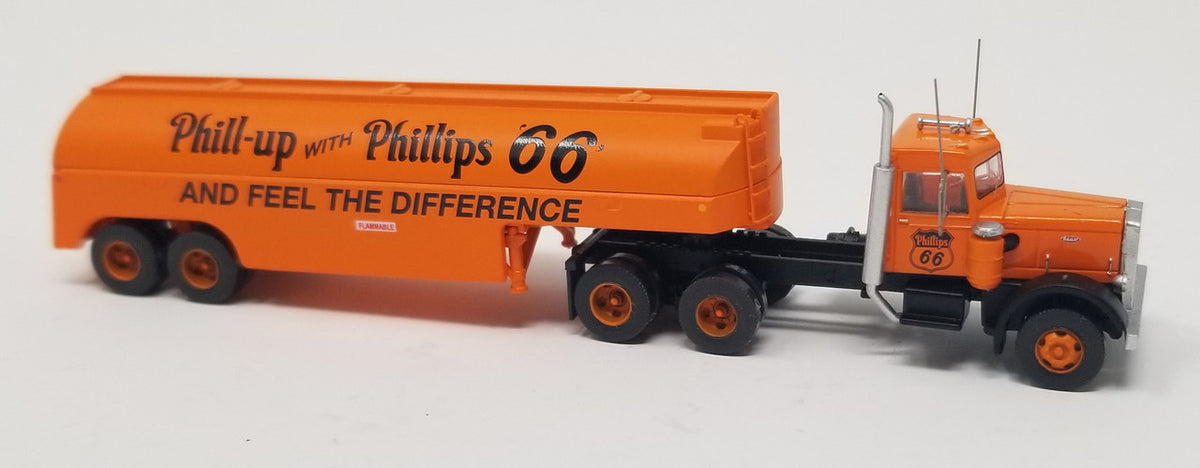 Trainworx N 55122 Vintage Fuel Tanker Peterbilt 351 Tractor Trailer Set - PHILLIPS 66