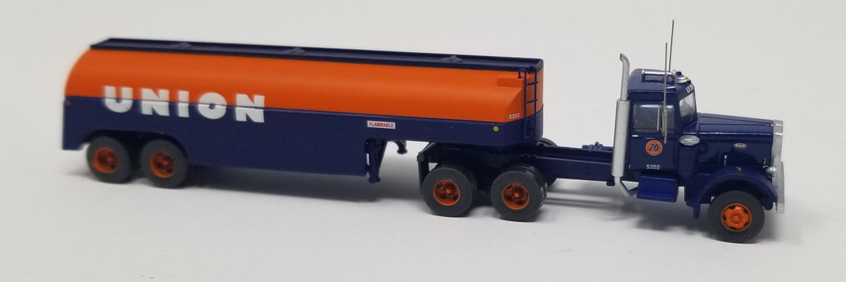Trainworx N 55125 Vintage Fuel Tanker Peterbilt 351 Tractor Trailer Set - UNION
