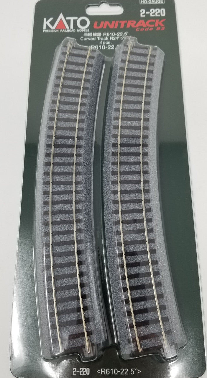 Kato HO Unitrack 2-220 Curved Track 610mm 24" Radius - 22.5 degrees 4 pieces