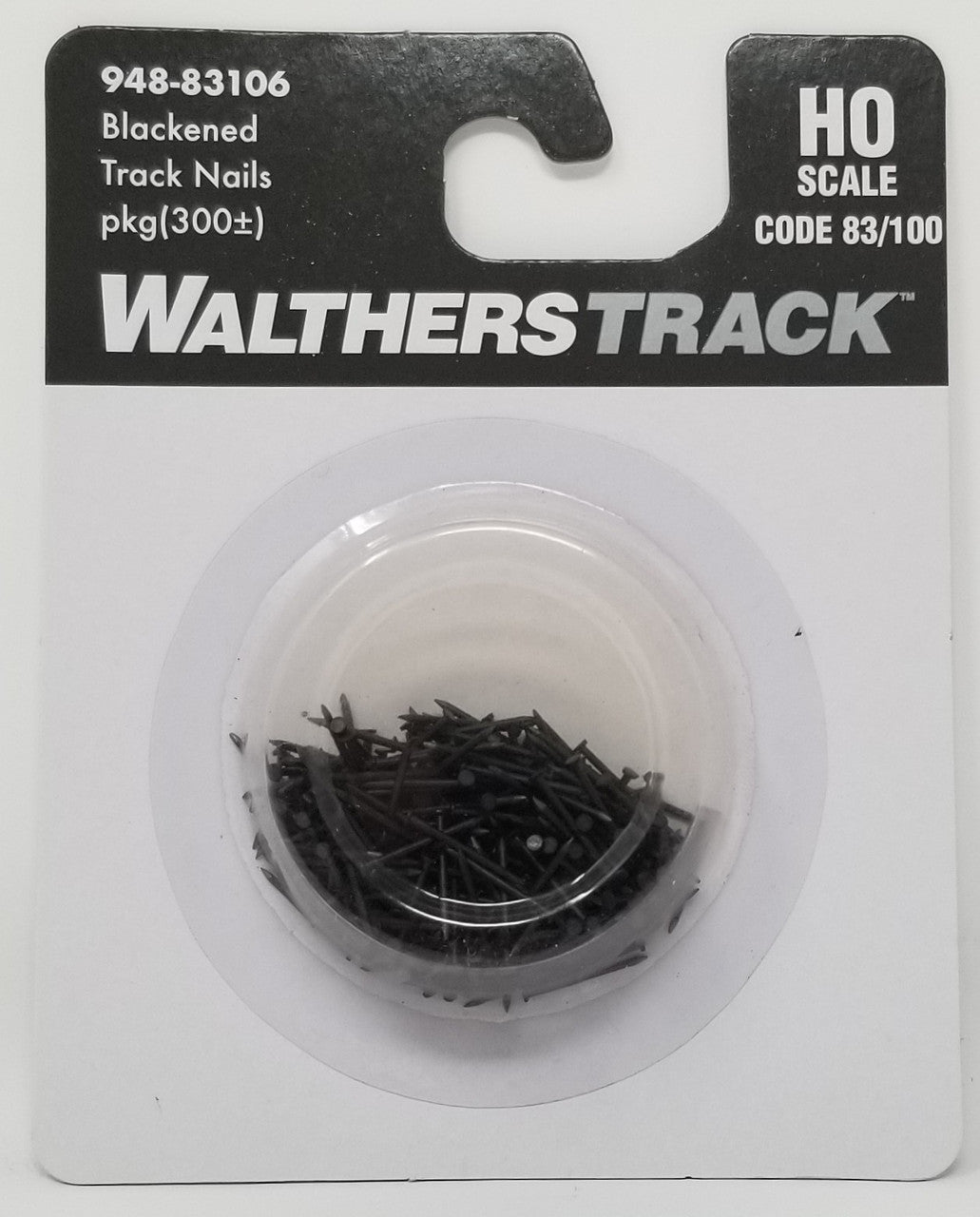WalthersTrack HO 948-83106 Blackened Track Nails for Code 83 or Code 100 Track - 300 Pkg