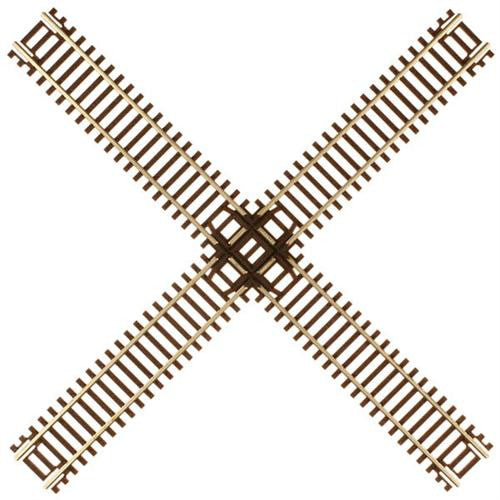 Atlas N 2045 Code 55 Track with Nickel-Silver Rail & Brown Ties - 90-Degree Crossing